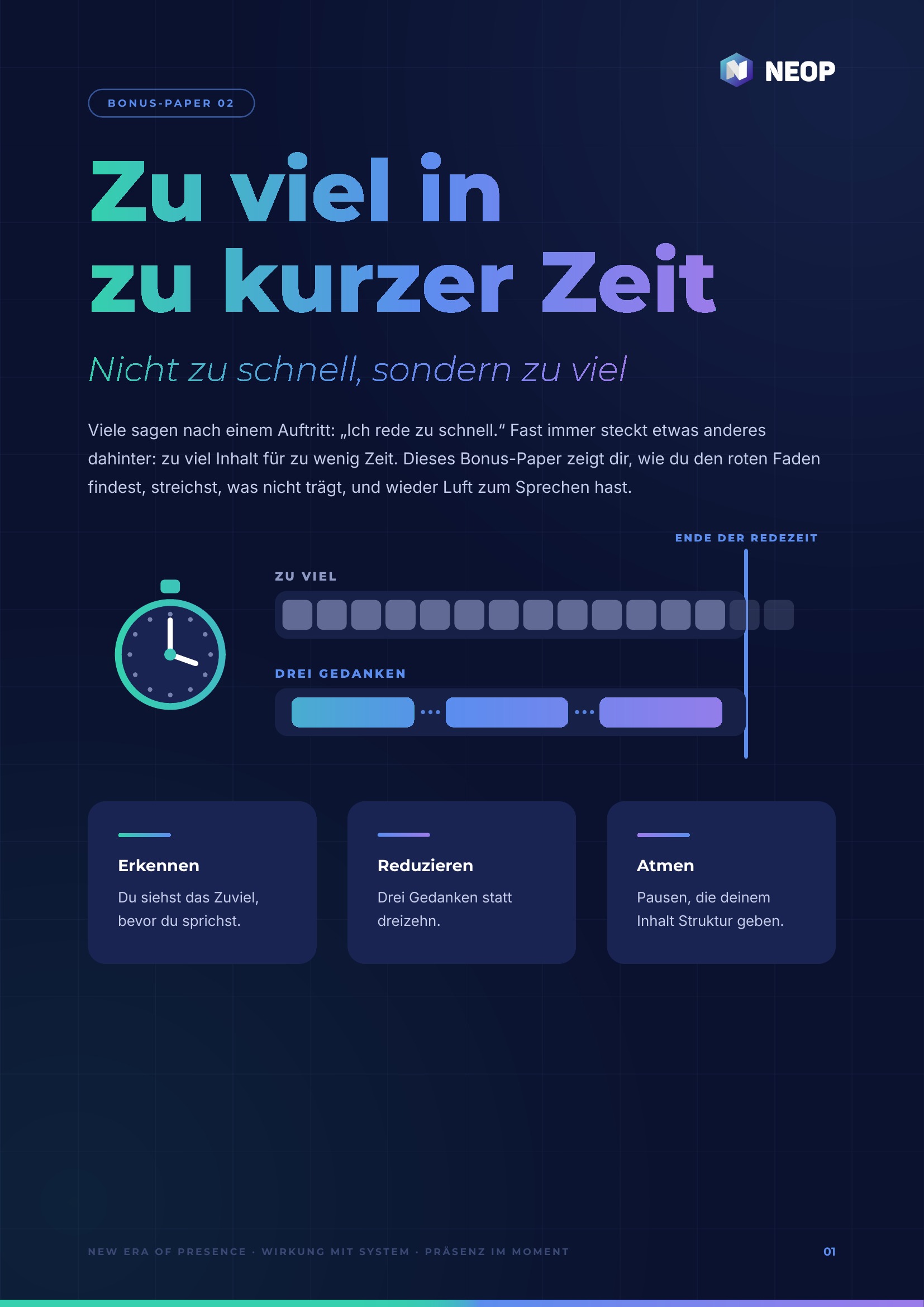 Titelseite Bonus-Paper 02: Zu viel in zu kurzer Zeit