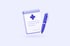Illustration: Rezeptblock mit medizinischem Kreuz und Stift