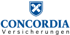 Logo der Concordia Versicherungen mit blauem Schildsymbol und gekreuzten weißen Hämmern.