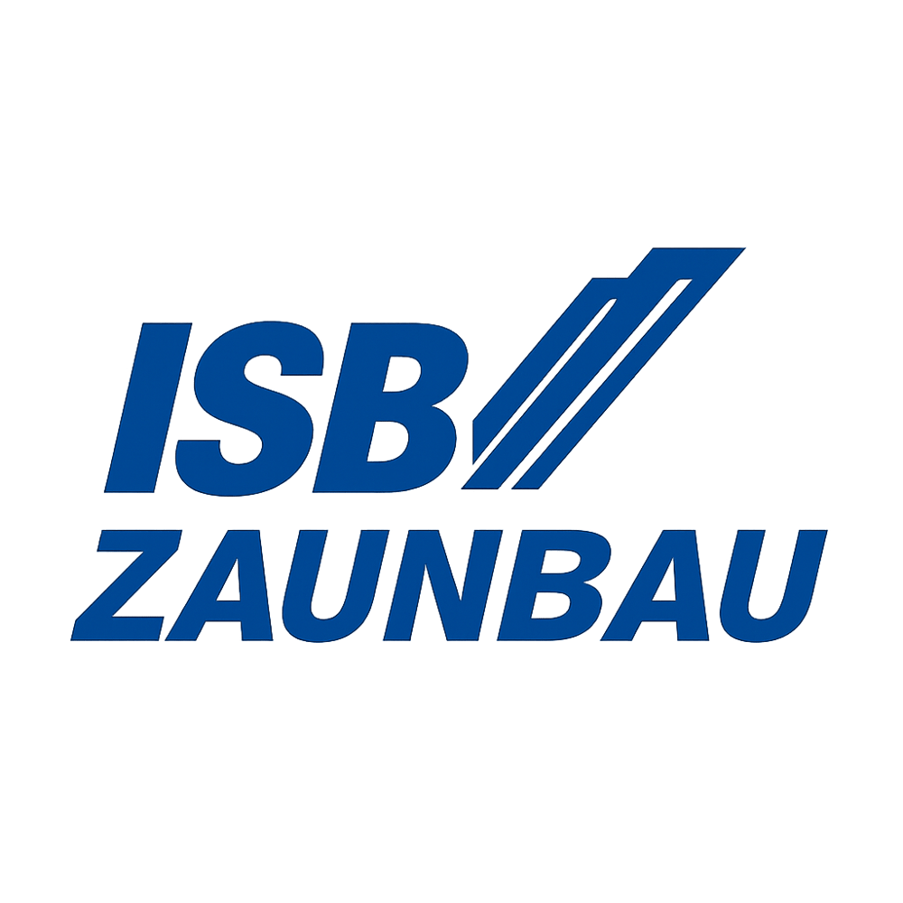 ISB Zaunbau Logo in Blau auf dunklem Hintergrund.