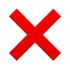 Rotes X-Symbol mit leichtem Schatten auf dunkelgrünem Hintergrund.