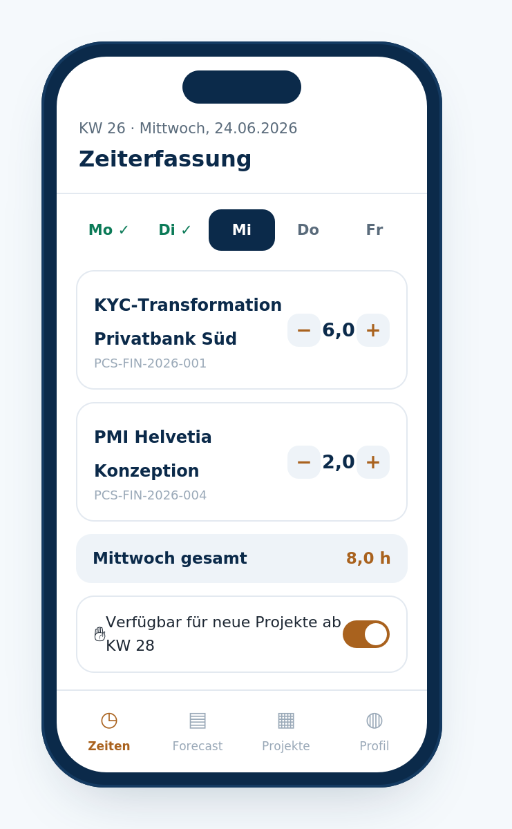 Mobile Zeiterfassung auf dem iPhone