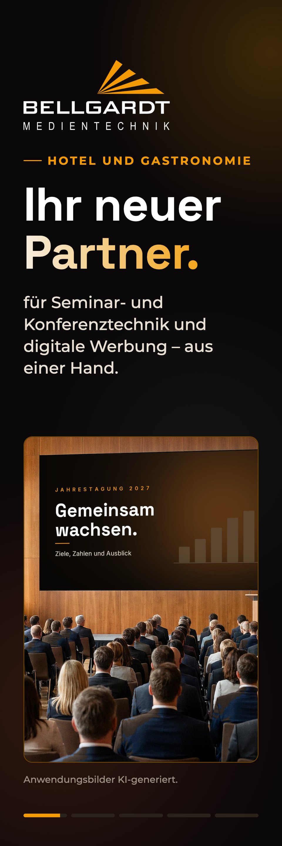LED-Poster mit Bellgardt-Begrüßung für Hotel und Gastronomie