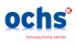 Blaues OCHS-Logo mit rotem "K" in einem Kreis, darunter heizung.klima.sanitär in Rot.