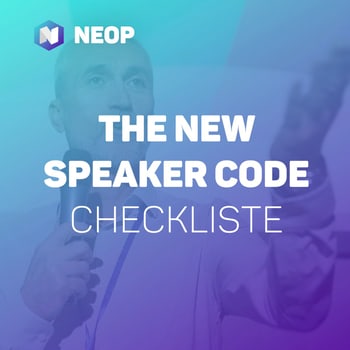 Titelbild der kostenlosen Checkliste „The New Speaker Code“ von NEOP