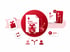 Rote Icons zeigen zwei Personen, eine Geschenkbox, ein Dokument mit Prozentzeichen, Münzen, Pfeile und ein Dokument mit Nummer 2.