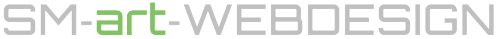 SM-art-WEBDESIGN Logo mit weißem Text und grünem "art" auf dunkelgrünem Hintergrund.