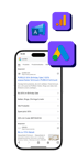 Smartphone zeigt Google-Suchergebnisse und Anzeigen von Google Ads, Analytics und App Campaigns.