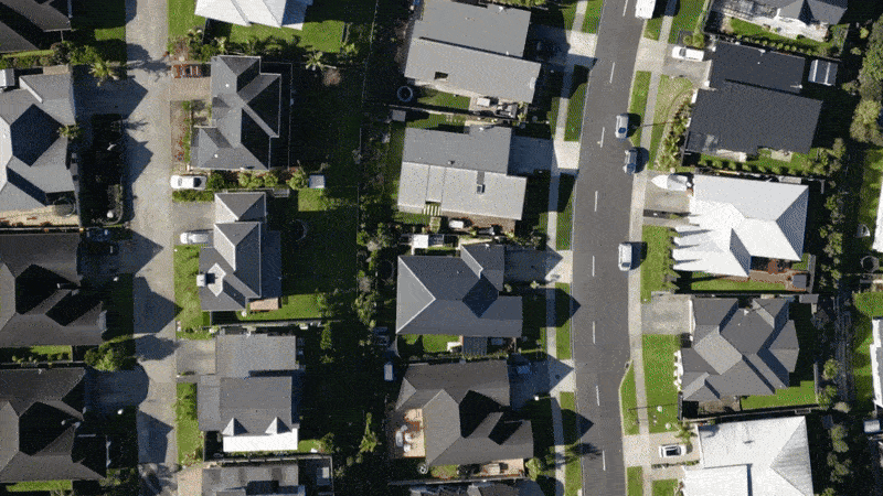 infografika przykładowa animacja widok z lotu ptaka osiedla