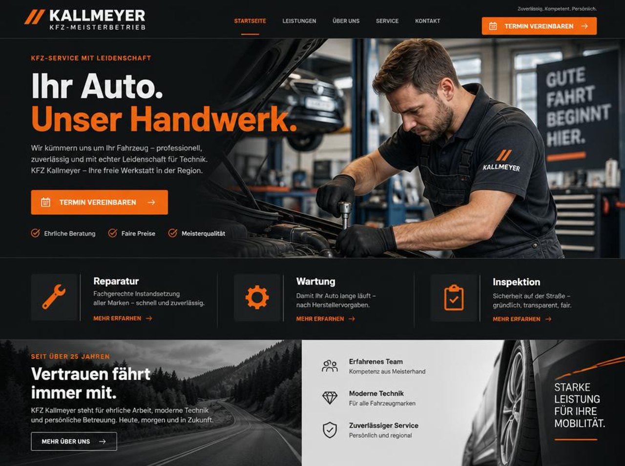 Website-Konzept Kallmeyer auf einem MacBook