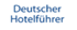 Deutscher Hotelführer in blauer Schrift auf grünem Hintergrund.