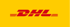 Rotes DHL-Logo auf gelbem Hintergrund.