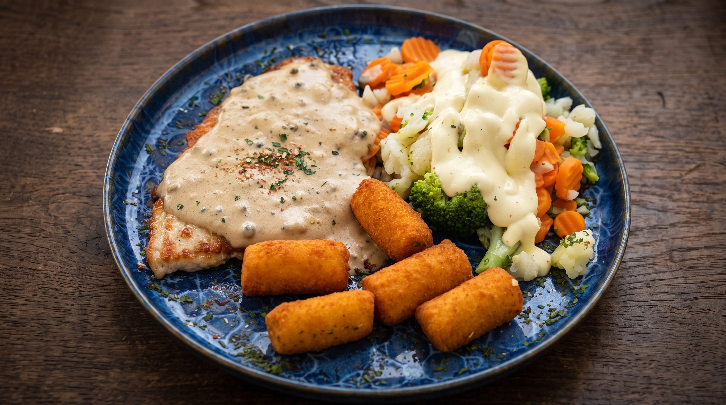 Putensteak in Pfeffersauce