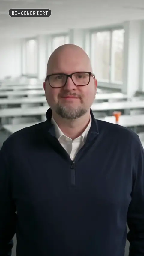Florian Lapiz, frontal im Büro