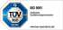 TÜV SÜD ISO 9001 Zertifiziertes Qualitätsmanagementsystem Logo mit URL www.tuev-sued.de/ms-zert.
