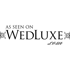 „AS SEEN ON WEDLUXE.com“-Logo mit floralen Elementen.