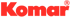 Rotes „Komar“-Logo mit einem eingetragenen Warenzeichen.