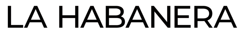 Schwarzer Text auf dunkelgrünem Hintergrund, der "LA HABANERA" liest.