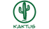 Grünes Kaktus-Logo in einem Kreis auf schwarzem Hintergrund mit dem Schriftzug KAKTUS.