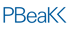 Blauer "PBeaK" Text auf dunkelgrünem Hintergrund.
