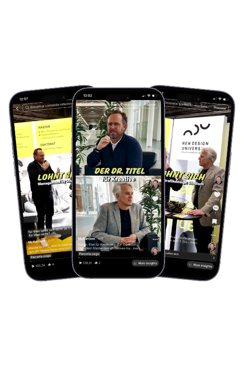 Drei Videos der NDU-Kampagne auf Smartphones