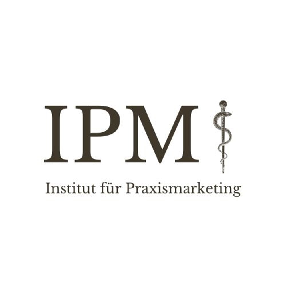 IPM Institut für Praxismarketing Logo mit Äskulapstab.