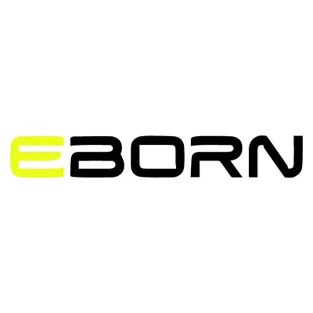 EBORN logo with "E" in bright yellow and "BORN" in black.