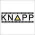 Schwarzes KNAPP-Logo mit gelbem Dreieck als A, "LOGISTICS" oben und "AUTOMATION" unten.
