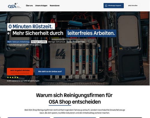 Landingpage von OSA, gebaut von KTN MEDIA