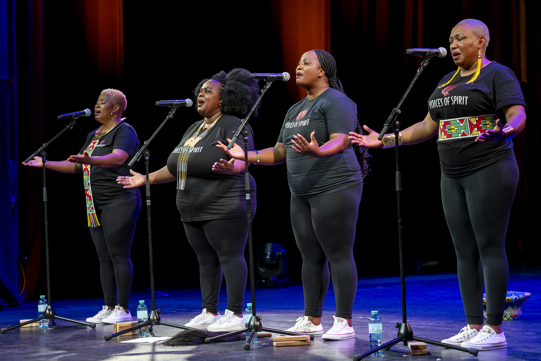 Nobuntu singing a cappella at the Orpheum gala concert, Voices of Spirit 2024, Graz