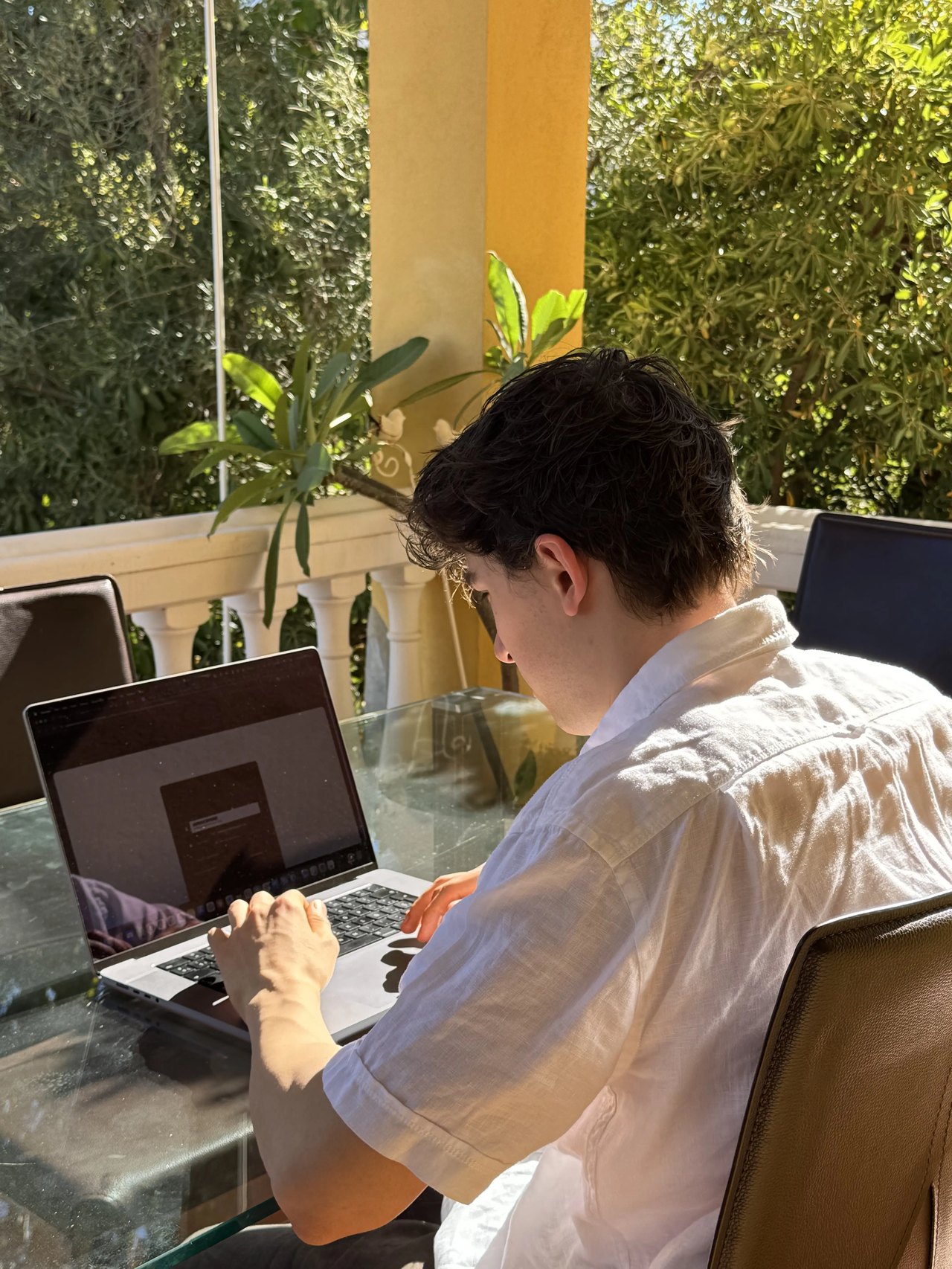 Jannik working on a client website