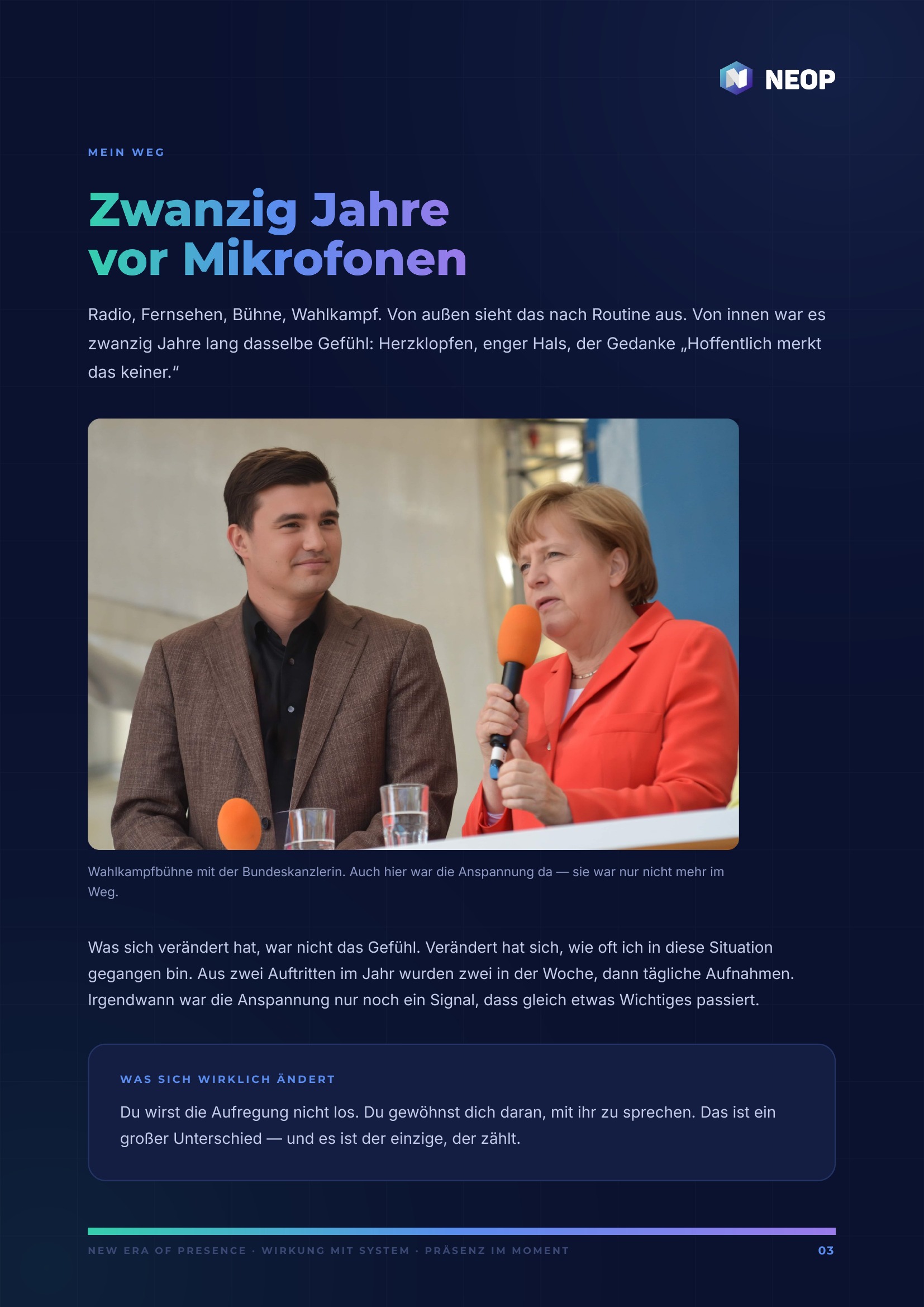 Presence Paper Redeangst überwinden — Innenseite aus dem PDF