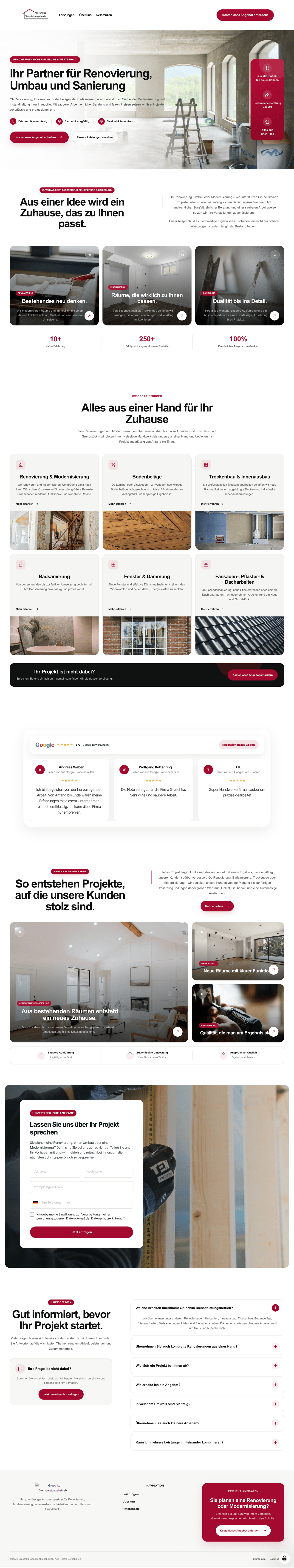 Website des Gruschka Dienstleistungsbetriebs