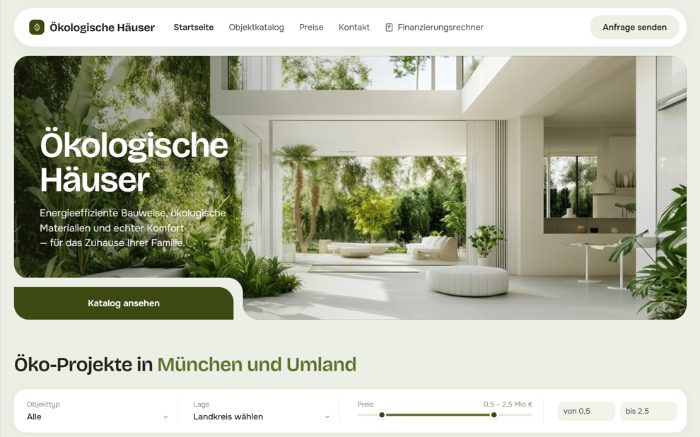 Designkonzept Ökologische Häuser