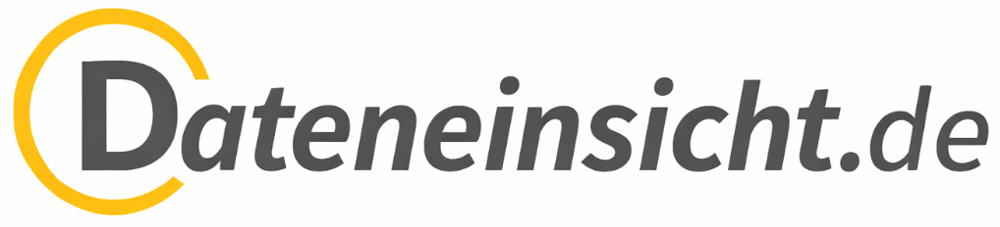 Logo von Dateneinsicht.de mit einem gelben Kreisbogen um den Buchstaben D.