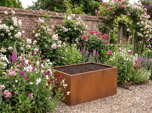 Gartenobjekt aus Cortenstahl von Texpa Gartendesign