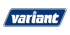 Blaues rechteckiges Logo mit abgerundeten Ecken und dem Wort "variant" in Großbuchstaben.