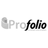 Profoglio Logo: Ein graues Blatt Papier rollt sich nach oben, daneben steht "Profoglio schützen und erhalten."