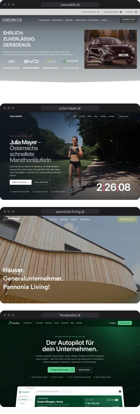 Ausschnitt aus Websites von LD MEDIA