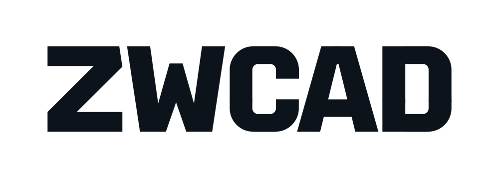 Das Logo zeigt den Text „ZWCAD“ in schwarzer Schrift auf dunkelgrünem Hintergrund.