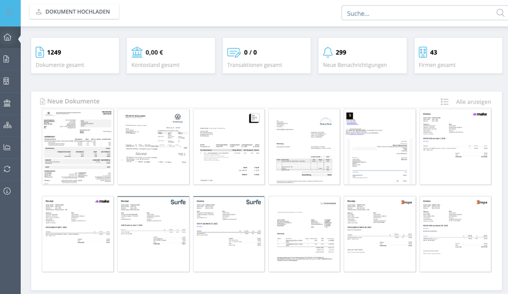 Get My Invoice zur Synchronisierung von Belegen.