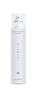 Weiße Sprühdose Haarspray Stark Diamant vor schwarzem Hintergrund.
