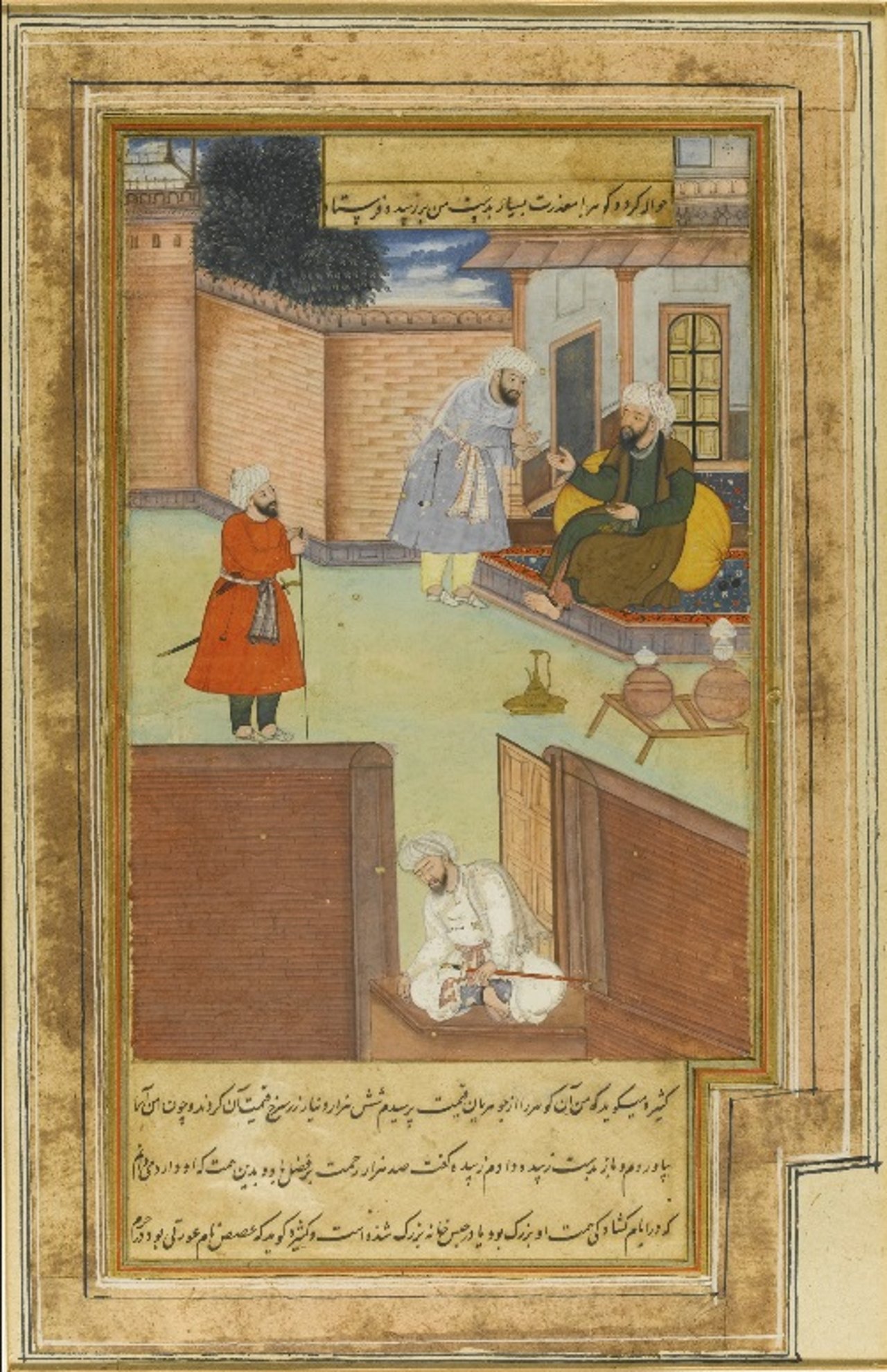 Historische Miniatur: Audienz am Hof, Chorasan.
