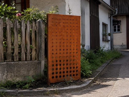 Kreismotiv am Holzzaun