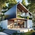 Design-Bungalow mit bodentiefen Fenstern