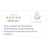 Kundenbewertung "SEHR GUT" mit 5 von 5 Sternen und Text "Super zufrieden, sehr kompetenter Ansprechpartner und gute Beratung. Die Auswahl und der Service kann ich nur empfehlen."