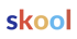 Das Wort "skool" in bunten Kleinbuchstaben: s (blau), k (rot), o (orange), o (blau), l (rot).