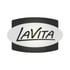 Schwarzes und weißes ovales Lavita Logo mit geschwungener Schrift.