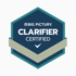 Big Picture Clarifier Certified Logo mit einem Haken darunter.