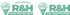 Logo von R&H Elektrotechnik und Anlagentechnik mit Glühbirne, Haus-Symbol und Solarpanel auf schwarzem Grund.